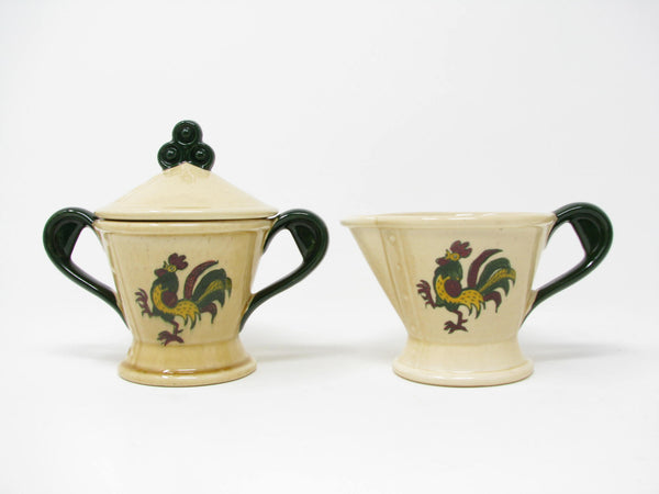 edgebrookhouse Vintage Metlox Poppytrail California Provincial Rooster Creamer & Sugar Bowl - 2 Pieces
