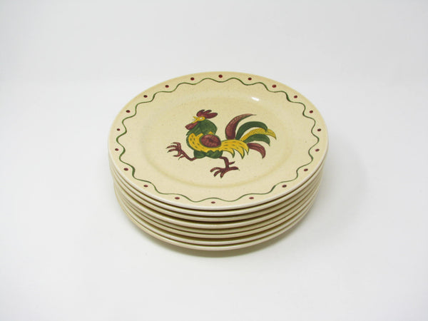 edgebrookhouse Vintage Metlox Poppytrail California Provincial Rooster Dinner Plates - Set of 8