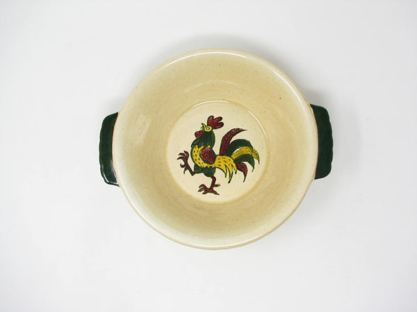 edgebrookhouse Vintage Metlox Poppytrail California Provincial Rooster Handled Serving Bowl