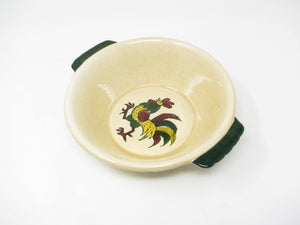 Vintage Metlox Poppytrail California Provincial Rooster Handled Serving Bowl