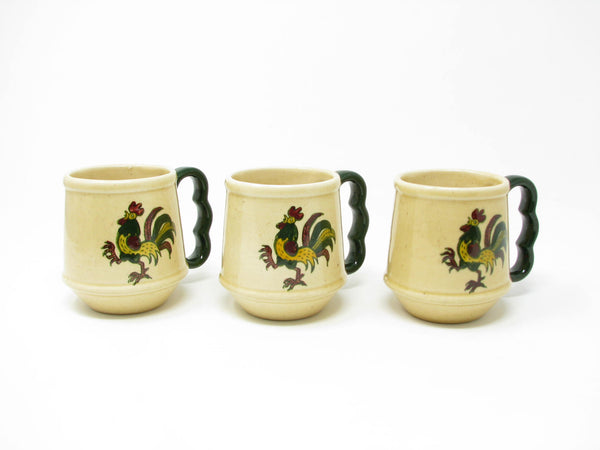 edgebrookhouse Vintage Metlox Poppytrail California Provincial Rooster Mugs - 3 Pieces