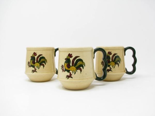edgebrookhouse Vintage Metlox Poppytrail California Provincial Rooster Mugs - 3 Pieces