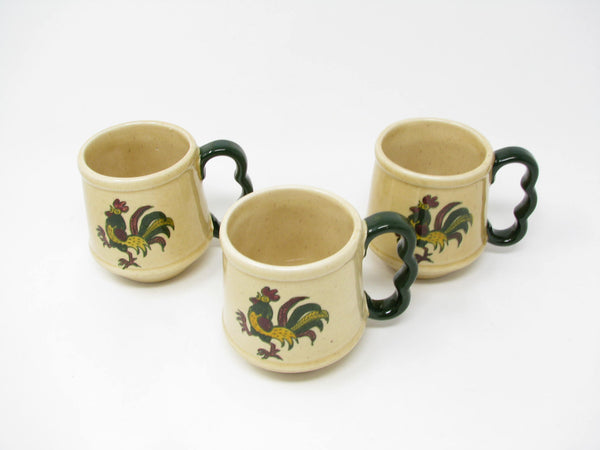 edgebrookhouse Vintage Metlox Poppytrail California Provincial Rooster Mugs - 3 Pieces