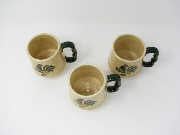 edgebrookhouse Vintage Metlox Poppytrail California Provincial Rooster Mugs - 3 Pieces