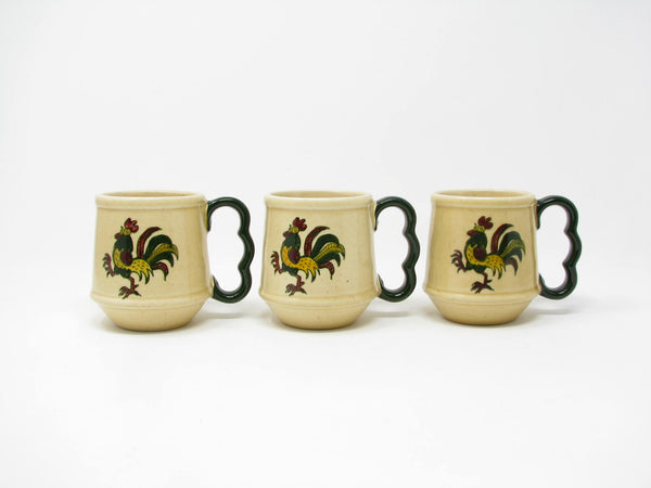 edgebrookhouse Vintage Metlox Poppytrail California Provincial Rooster Mugs - 3 Pieces