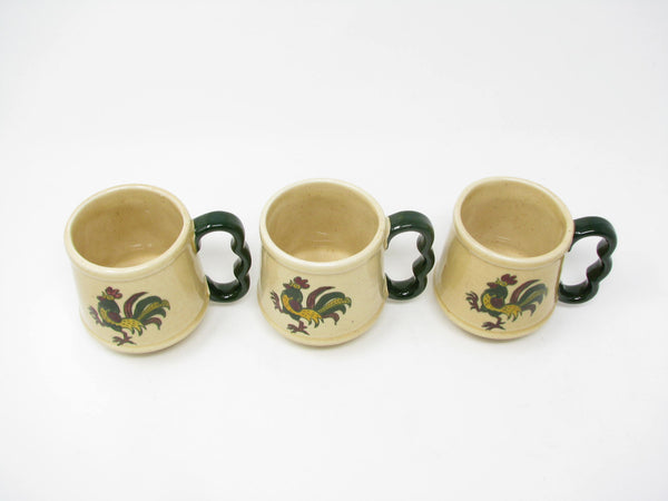 edgebrookhouse Vintage Metlox Poppytrail California Provincial Rooster Mugs - 3 Pieces