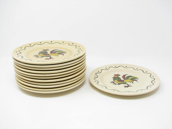 edgebrookhouse Vintage Metlox Poppytrail California Provincial Rooster Salad Plates - Set of 12