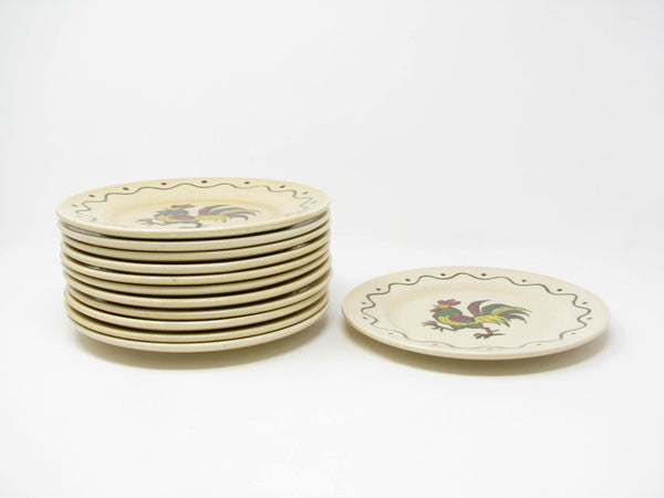 edgebrookhouse Vintage Metlox Poppytrail California Provincial Rooster Salad Plates - Set of 12