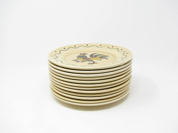 edgebrookhouse Vintage Metlox Poppytrail California Provincial Rooster Salad Plates - Set of 12
