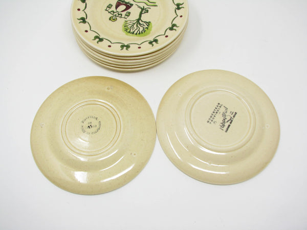 edgebrookhouse Vintage Metlox Poppytrail Homestead Provincial Bread Plates - 8 Pieces
