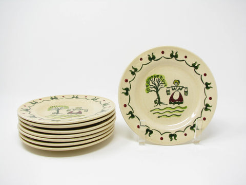 edgebrookhouse Vintage Metlox Poppytrail Homestead Provincial Bread Plates - 8 Pieces