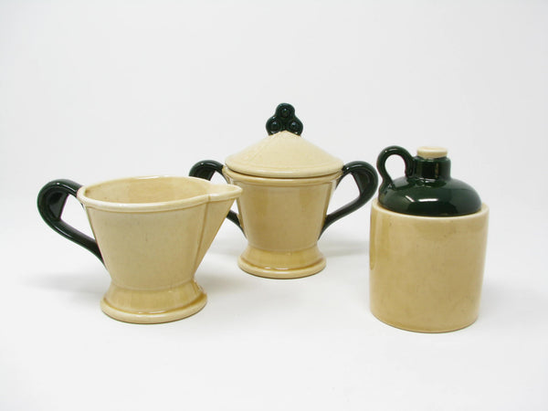 edgebrookhouse Vintage Metlox Poppytrail Homestead Provincial Creamer, Sugar Bowl and Condiment Jar - 3 Pieces