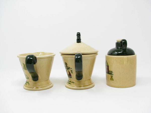 edgebrookhouse Vintage Metlox Poppytrail Homestead Provincial Creamer, Sugar Bowl and Condiment Jar - 3 Pieces