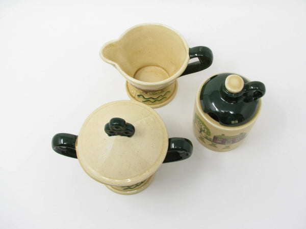 edgebrookhouse Vintage Metlox Poppytrail Homestead Provincial Creamer, Sugar Bowl and Condiment Jar - 3 Pieces