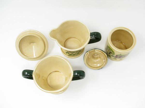 edgebrookhouse Vintage Metlox Poppytrail Homestead Provincial Creamer, Sugar Bowl and Condiment Jar - 3 Pieces