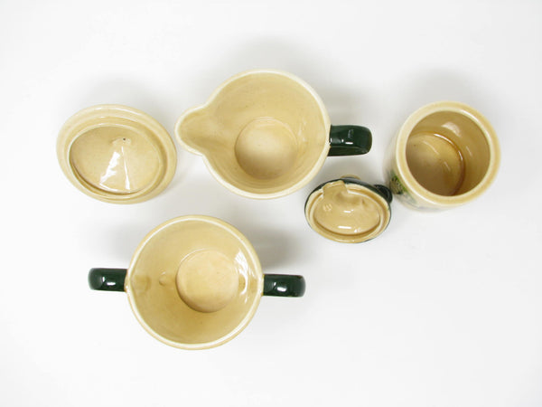 edgebrookhouse Vintage Metlox Poppytrail Homestead Provincial Creamer, Sugar Bowl and Condiment Jar - 3 Pieces