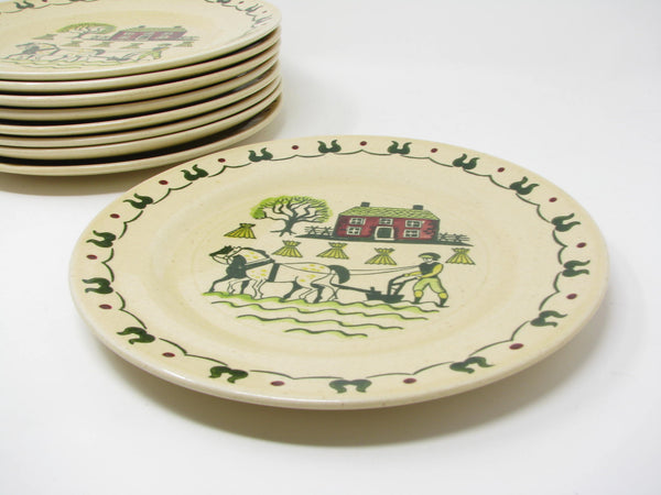 edgebrookhouse Vintage Metlox Poppytrail Homestead Provincial Dinner Plates - 9 Pieces