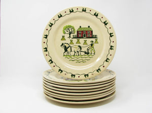 edgebrookhouse Vintage Metlox Poppytrail Homestead Provincial Dinner Plates - 9 Pieces