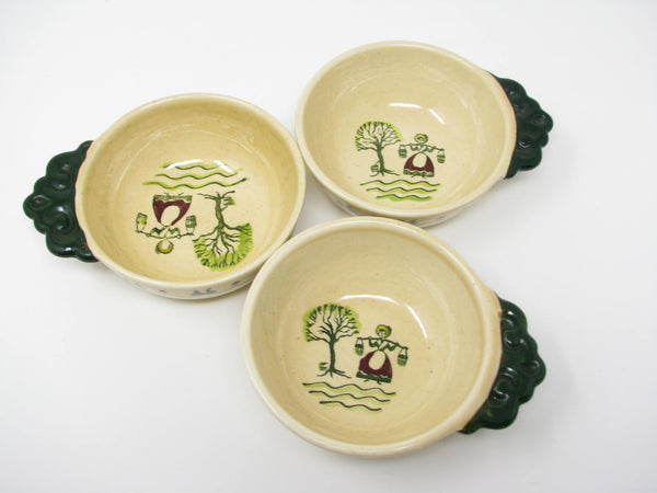 Vintage Metlox Poppytrail Homestead Provincial Handled Bowls - 3 Pieces