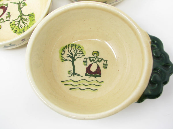 Vintage Metlox Poppytrail Homestead Provincial Handled Bowls - 3 Pieces