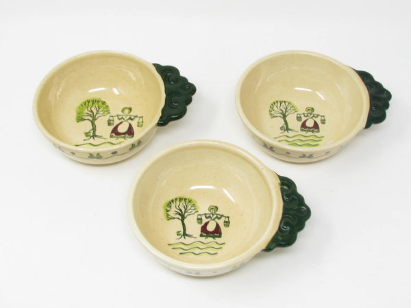 Vintage Metlox Poppytrail Homestead Provincial Handled Bowls - 3 Pieces