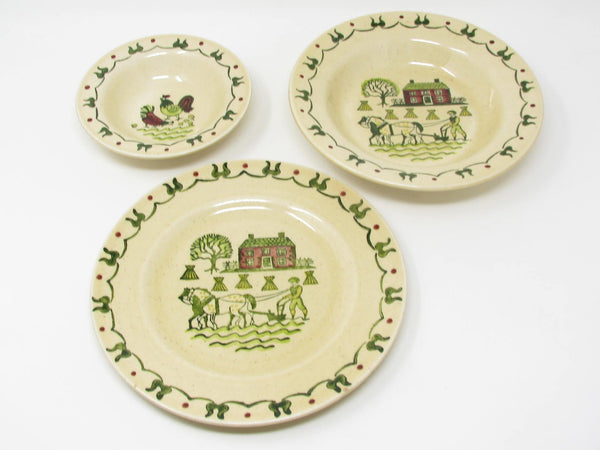 Vintage Metlox Poppytrail Homestead Provincial Plate and Bowls - 3 Pieces