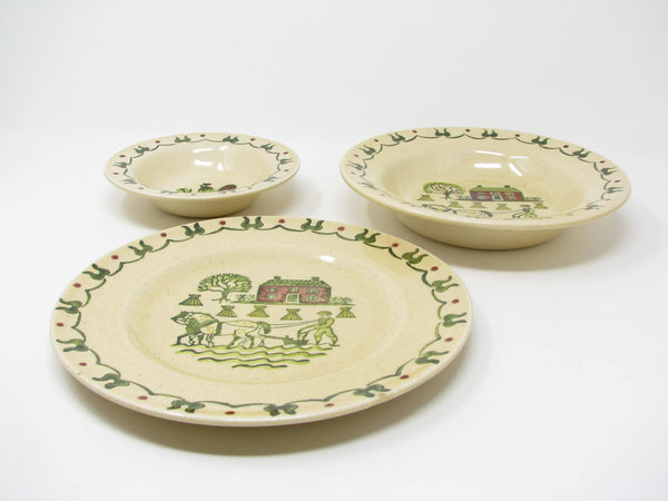 Vintage Metlox Poppytrail Homestead Provincial Plate and Bowls - 3 Pieces