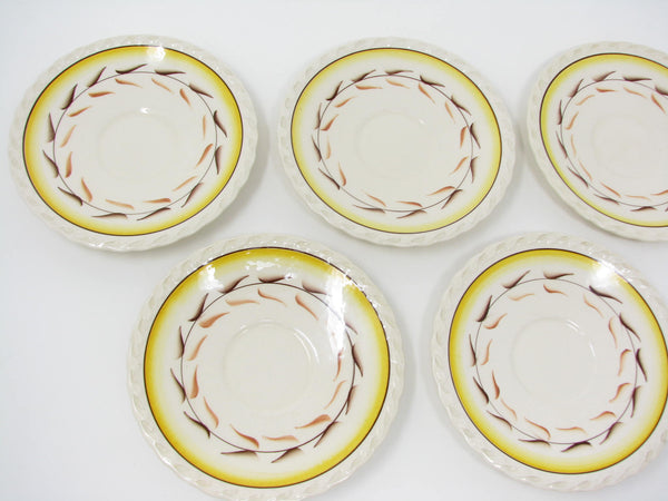 Vintage Metlox Vernon Kilns Arcadia Cups & Saucers - 10 Pieces