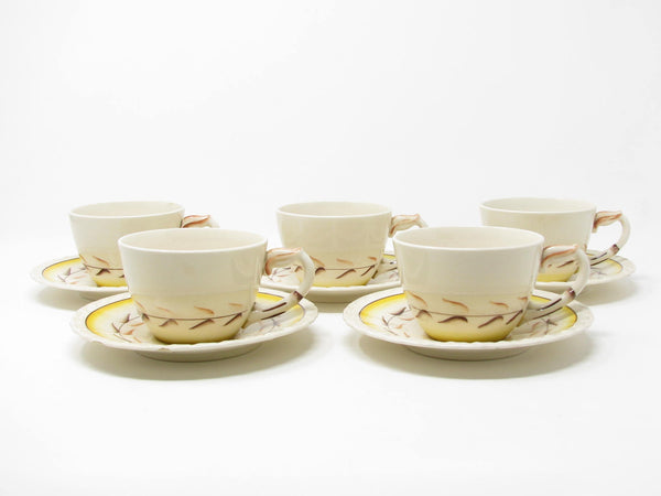 Vintage Metlox Vernon Kilns Arcadia Cups & Saucers - 10 Pieces