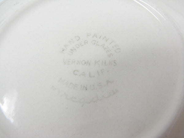 Vintage Metlox Vernon Kilns Arcadia Cups & Saucers - 10 Pieces