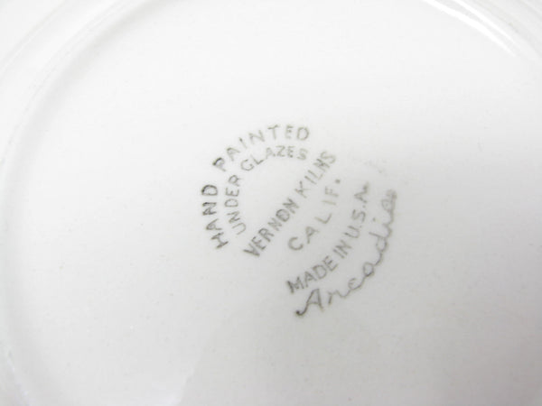 Vintage Metlox Vernon Kilns Arcadia Salad Plates - 6 Pieces