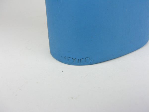 Vintage Mexican Folk Art Sculpture of Figure Holding Plate of Fruit Impressed Mexico Mark