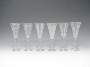 Vintage Mikasa Cheers Cordial Glasses with Line and Dot Designs - 6 Pieces