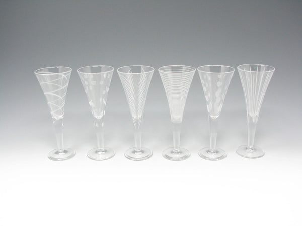edgebrookhouse Vintage Mikasa Cheers Cordial Glasses with Line and Dot Designs - 6 Pieces