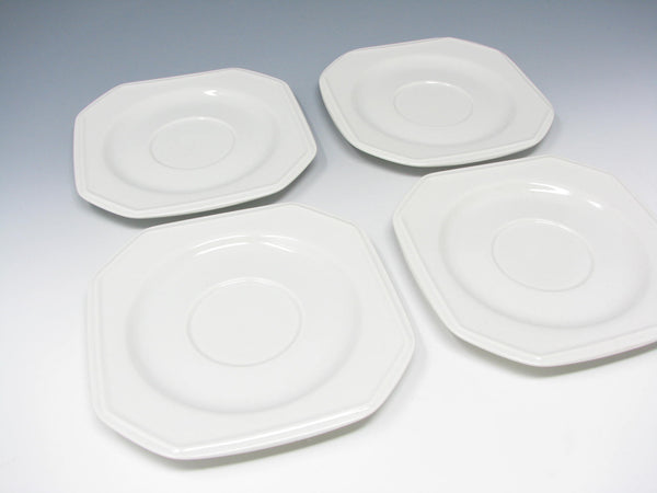 Vintage Mikasa Continental White Footed Cups & Saucers - 8 Pieces