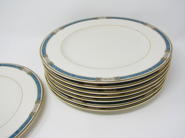 edgebrookhouse Vintage Mikasa Golden Legacy Dinner Plates with Celtic Design and Gold Rim - 8 Pieces