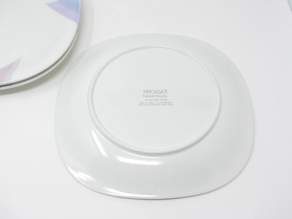 Vintage Mikasa Natural Beauty Par Four Square Dinner Plates - 3 Pieces