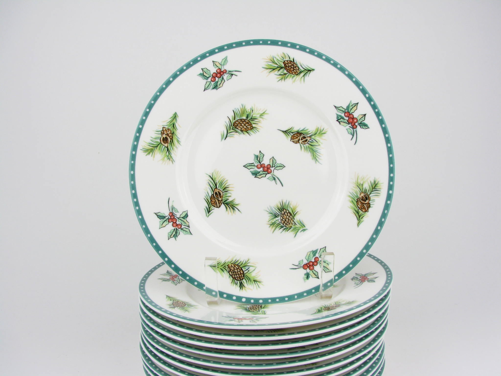 Vintage Mikasa Ultima Christmas Wish Holiday Salad Plates - 12