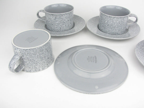 edgebrookhouse - Vintage Mikasa Ultrastone Grey Cups & Saucers with White and Black Specks - 4 Pieces