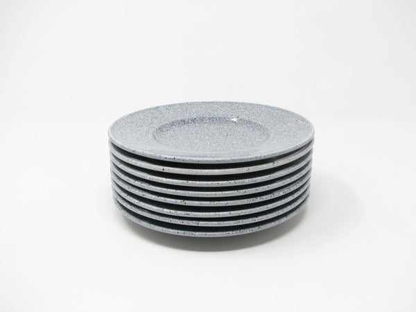 edgebrookhouse - Vintage Mikasa Ultrastone Grey Saucers or Bread Plates with White and Black Specks - 8 Pieces