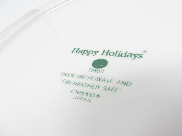 Vintage Nikko Happy Holidays Dinner Plates with Christmas Tree Pattern - 8 Pieces