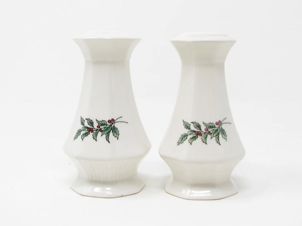 Vintage Nikko Japan Christmastime Ceramic Holiday Salt & Pepper Shakers - 2 Pieces
