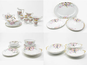 edgebrookhouse - Vintage Noritake Azalea Porcelain Serving Pieces with Floral Design Gold Trim - 23 Pieces