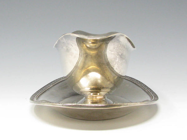 Vintage Oneida Community Lakewood Silverplate Gravy Boat with Attached Underplate