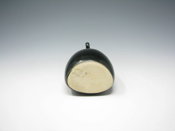 Vintage Organic Shaped Matte Black Glazed Pottery Bud Vase