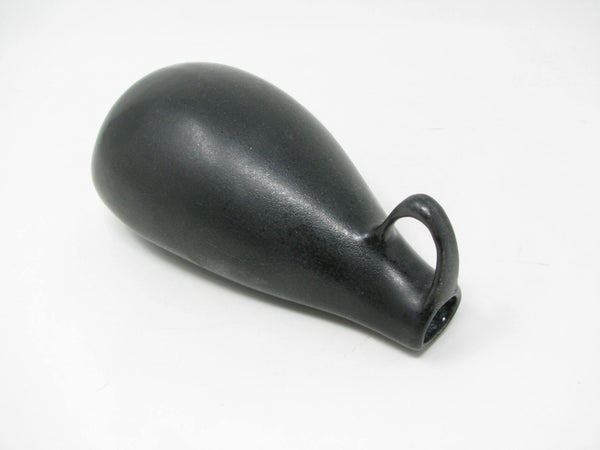 Vintage Organic Shaped Matte Black Glazed Pottery Bud Vase