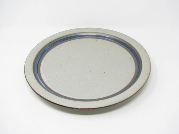edgebrookhouse - Vintage Otagiri Horizon Gray Stoneware Chop Plate Platter with Blue Stripe