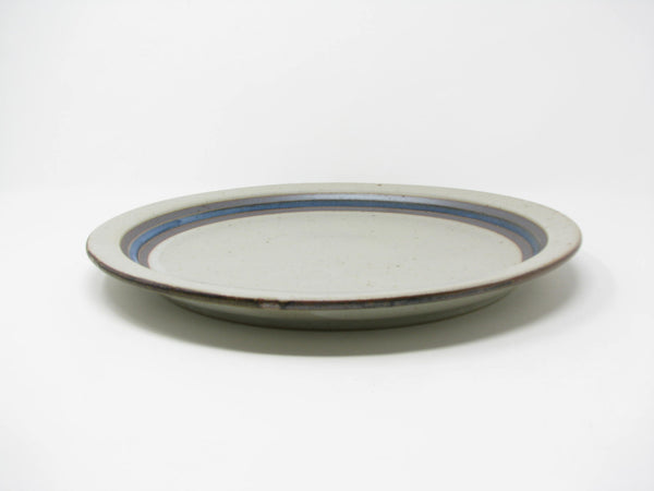 edgebrookhouse - Vintage Otagiri Horizon Gray Stoneware Chop Plate Platter with Blue Stripe