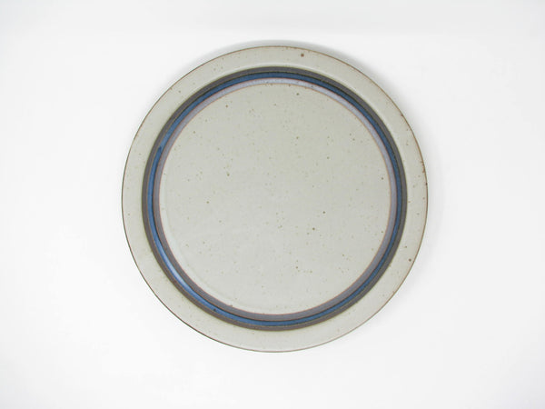 edgebrookhouse - Vintage Otagiri Horizon Gray Stoneware Chop Plate Platter with Blue Stripe