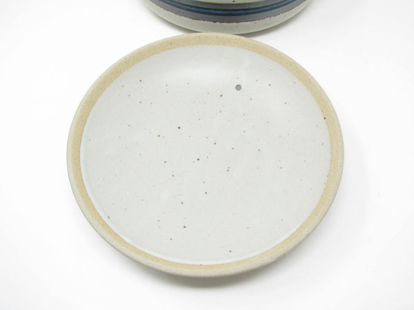 edgebrookhouse - Vintage Otagiri Horizon Gray Stoneware Lidded Casserole or Baking Dish with Blue Stripe